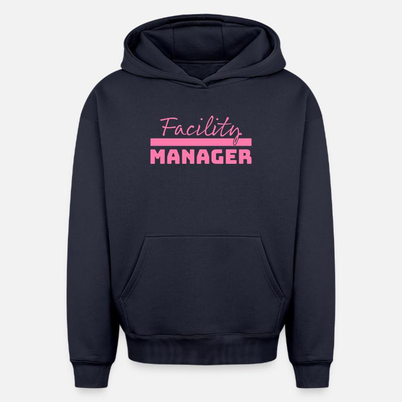 Tshirt Facility Manager rose - Sweat à capuche unisexe oversize épais SPREAD - bleu marine