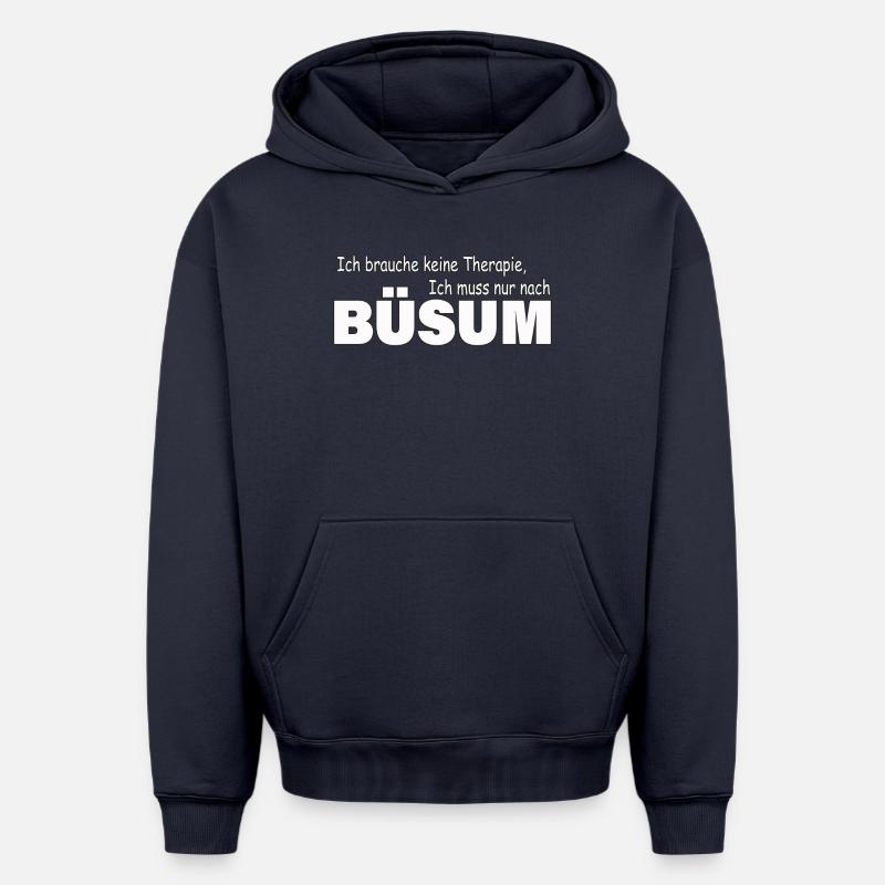 Thérapie BÜSUM - Sweat à capuche unisexe oversize épais SPREAD - bleu marine