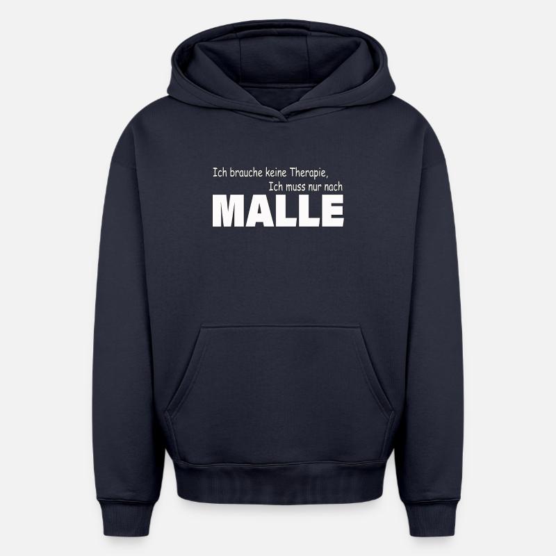 Thérapie MALLE - Sweat à capuche unisexe oversize épais SPREAD - bleu marine