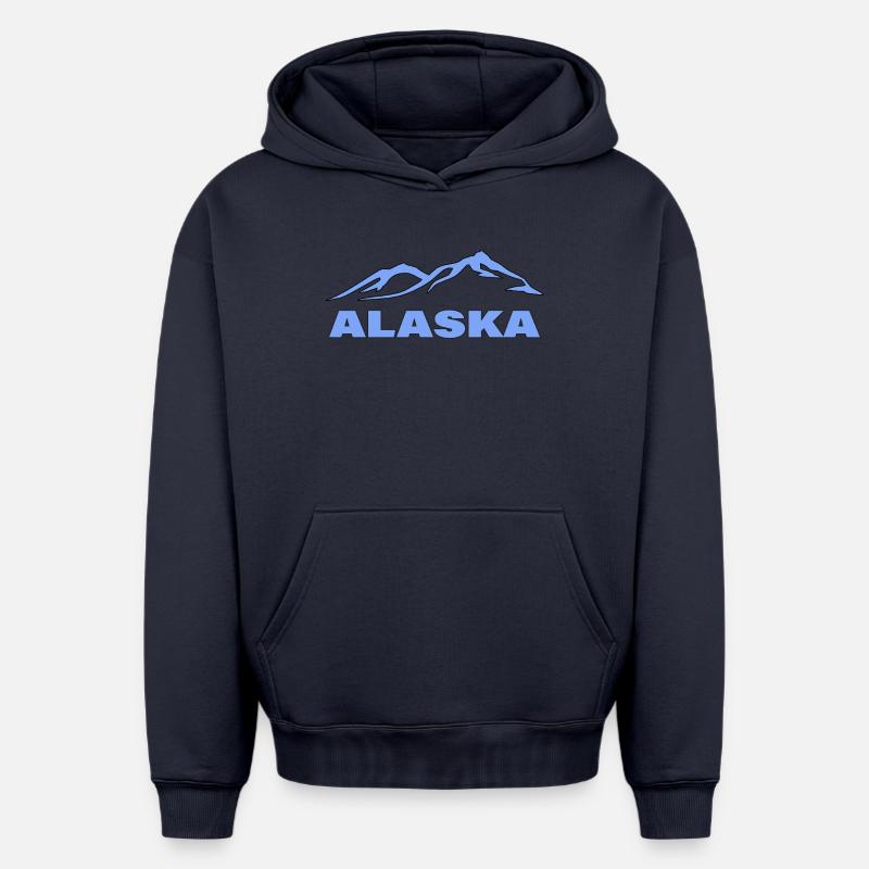 Alaska - Sweat à capuche unisexe oversize épais SPREAD - bleu marine