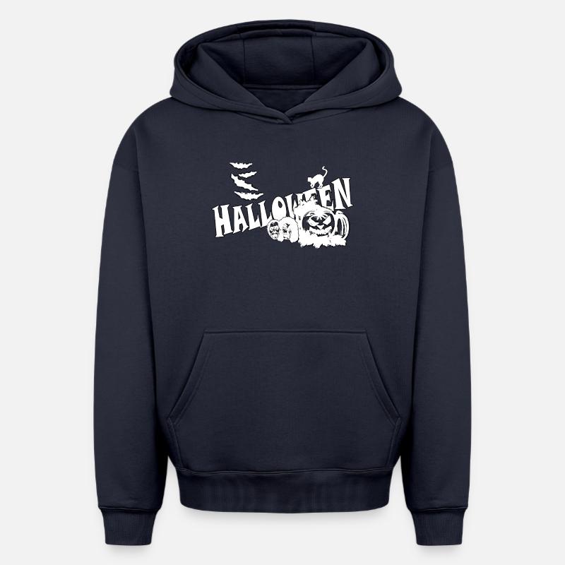 Halloween - Sweat à capuche unisexe oversize épais SPREAD - bleu marine
