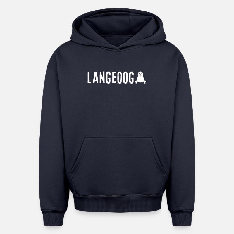 Phoque Langeoog - Sweat à capuche unisexe oversize épais SPREAD - bleu marine