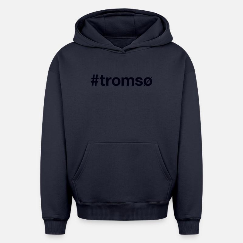 Tromsø Norge, Norvège - Sweat à capuche unisexe oversize épais SPREAD - bleu marine