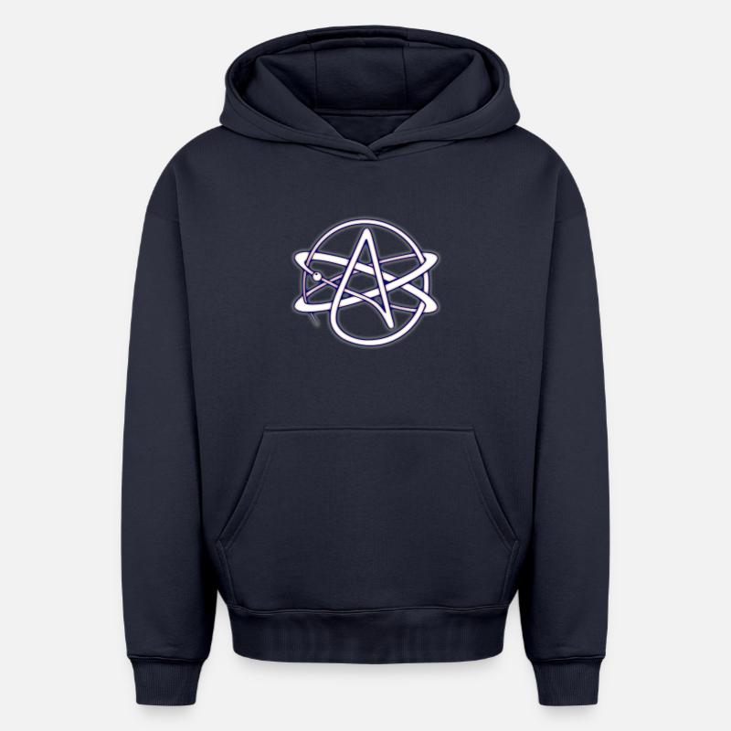 Symbole athée - Sweat à capuche unisexe oversize épais SPREAD - bleu marine