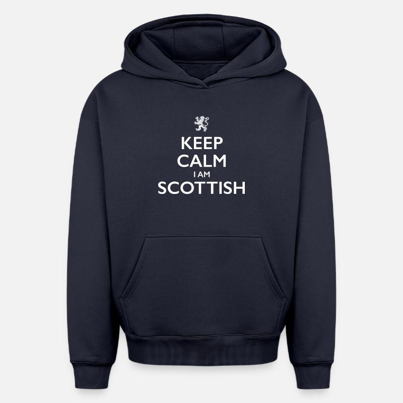 Scottish Scot, Écosse - Sweat à capuche unisexe oversize épais SPREAD - bleu marine