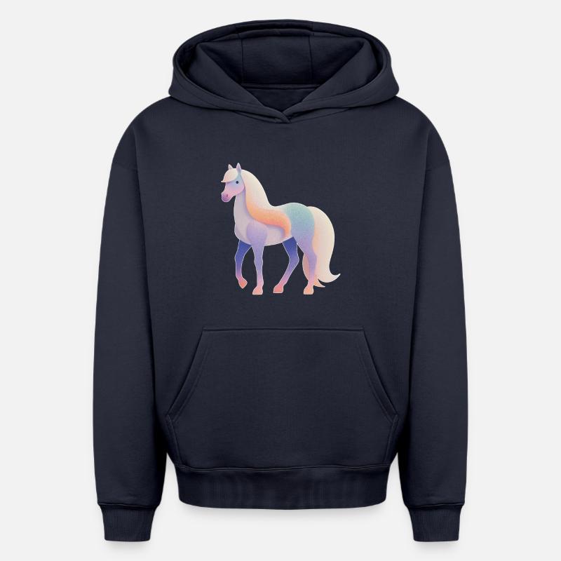 Cheval - Sweat à capuche unisexe oversize épais SPREAD - bleu marine