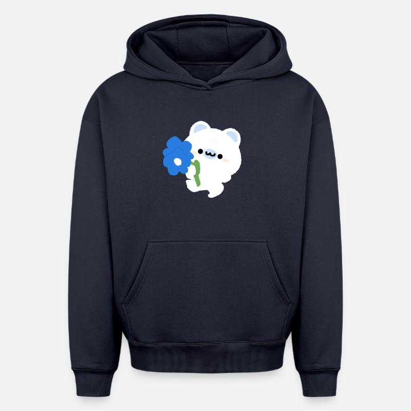 Romantischer Eisbär - Oversized Heavyweight Unisex Hoodie - Navy