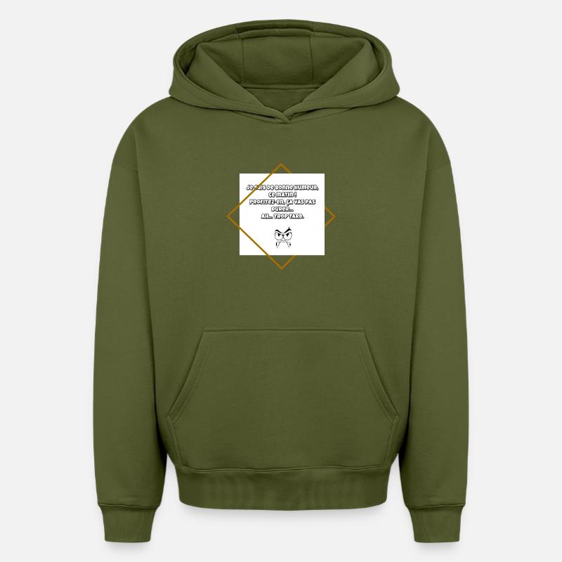 Mauvaise humeur - Sweat à capuche unisexe oversize épais SPREAD - kaki