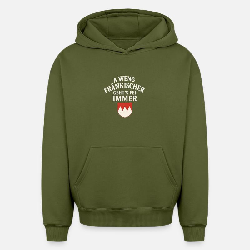 Fierté franconienne de Weng - Sweat à capuche unisexe oversize épais SPREAD - kaki
