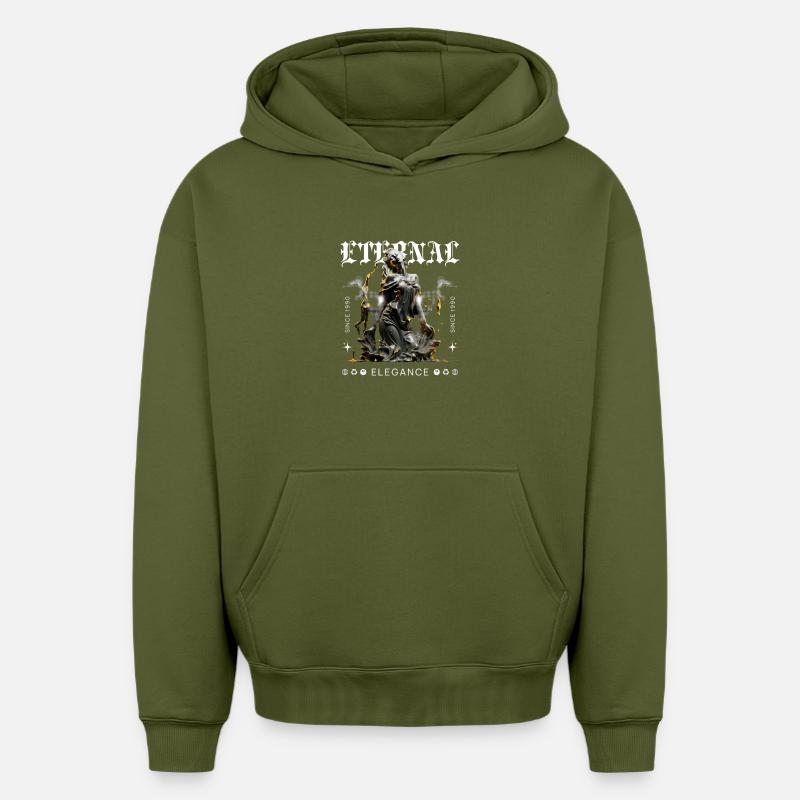 Déesse gothique de l’élégance éternelle - Sweat à capuche unisexe oversize épais SPREAD - kaki