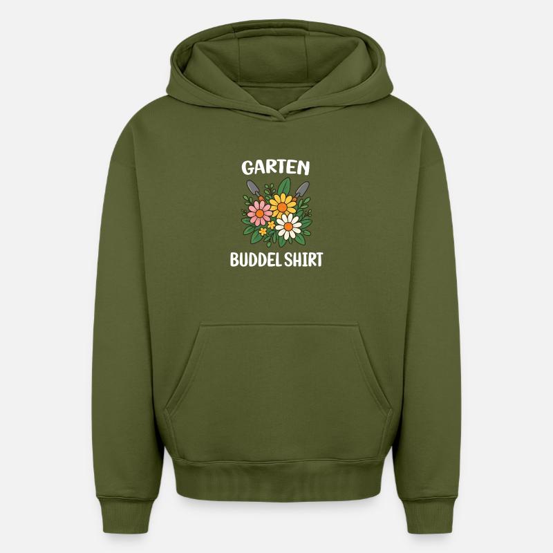 Garten Buddel jardinage fleurs, amoureux - Sweat à capuche unisexe oversize épais SPREAD - kaki