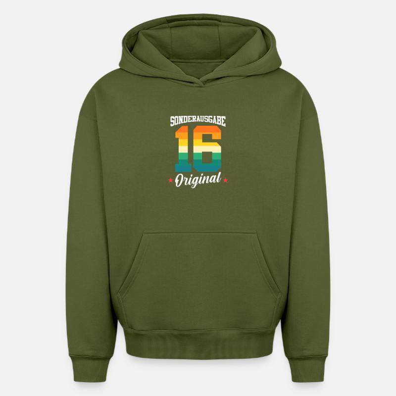 16 Anniversaire - Sweat à capuche unisexe oversize épais SPREAD - kaki