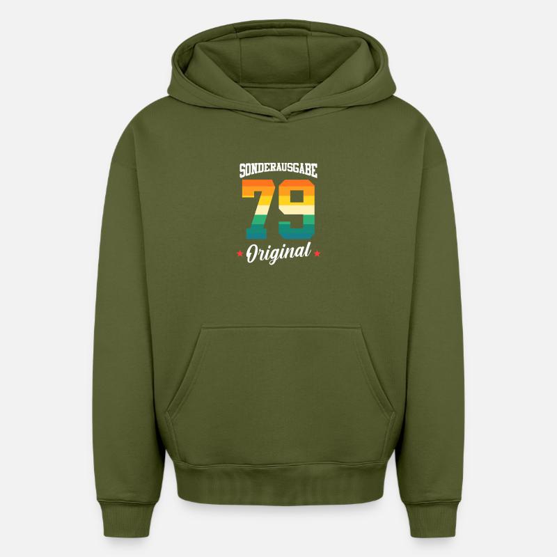 80 Anniversaire - Sweat à capuche unisexe oversize épais SPREAD - kaki