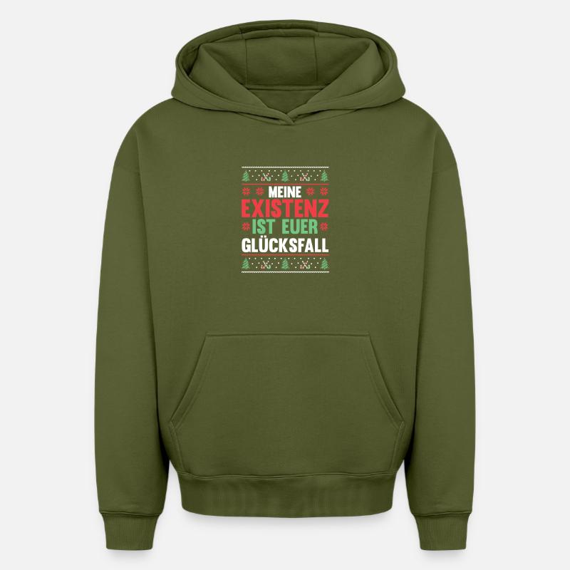 Noël du Père Noël - Sweat à capuche unisexe oversize épais SPREAD - kaki