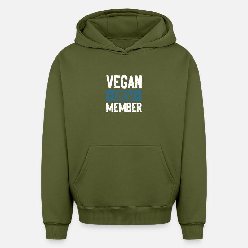 Vegan Crew - Sweat à capuche unisexe oversize épais SPREAD - kaki