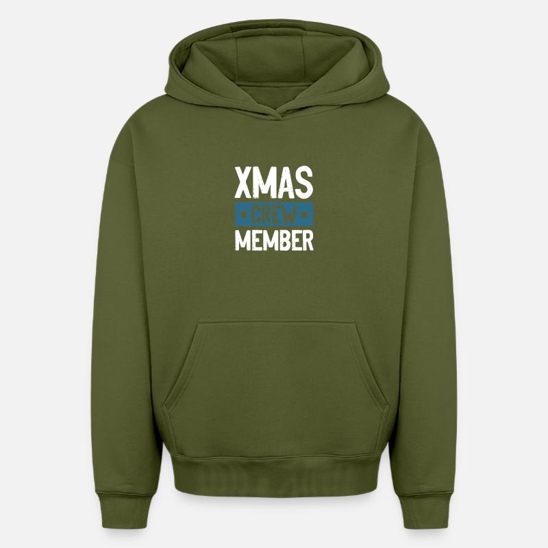 Équipage de Noël - Sweat à capuche unisexe oversize épais SPREAD - kaki