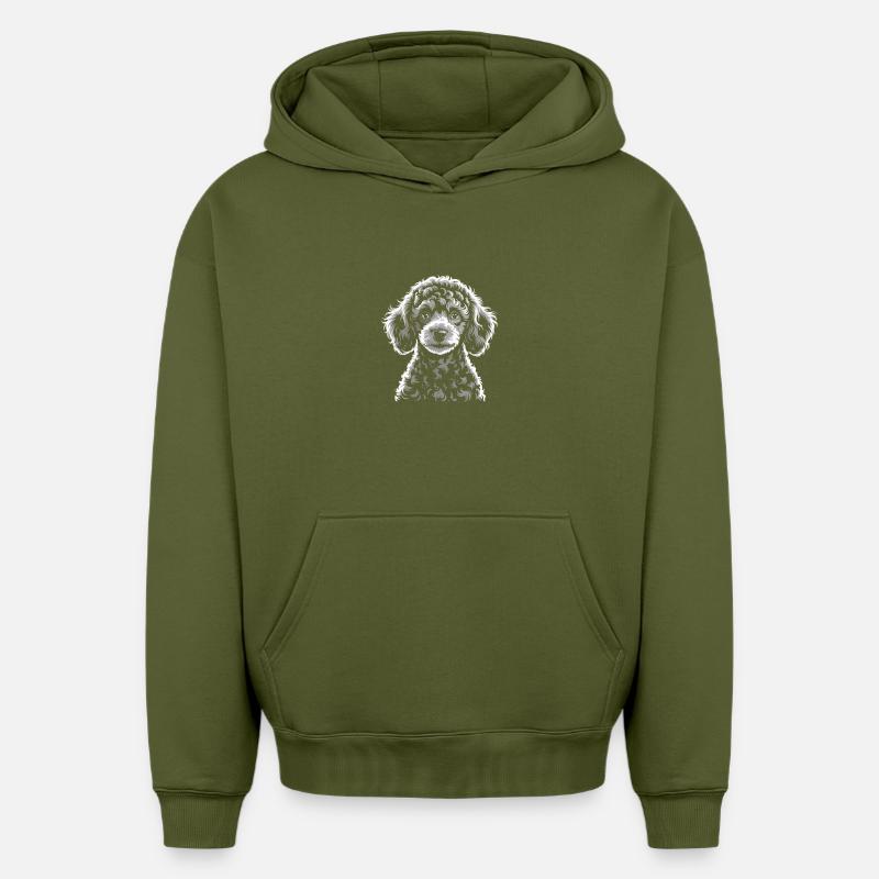 caniche toy - Sweat à capuche unisexe oversize épais SPREAD - kaki
