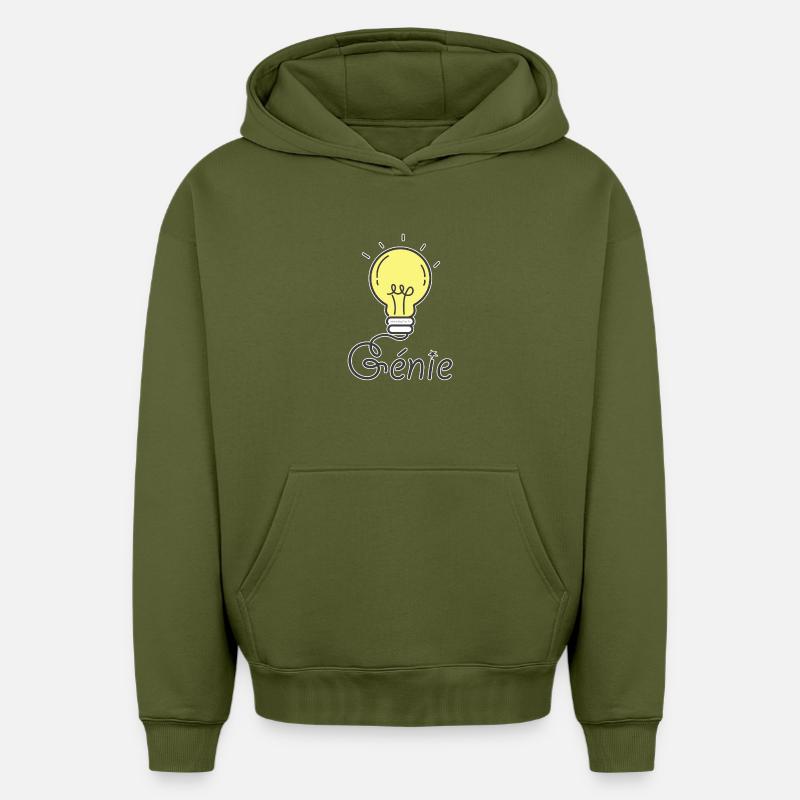 Génie - Sweat à capuche unisexe oversize épais SPREAD - kaki