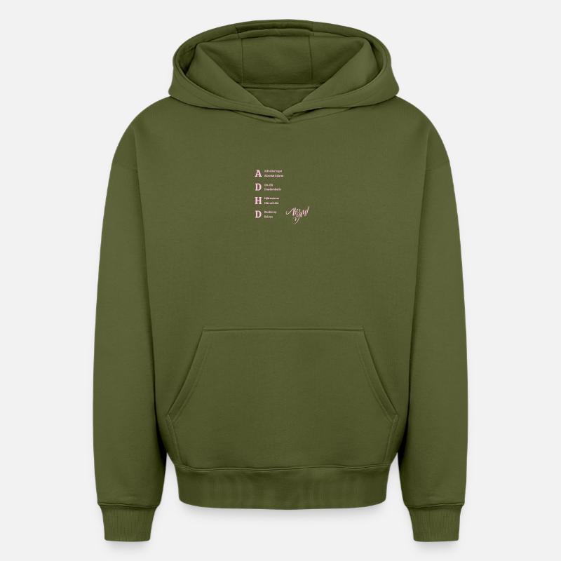 TDAH - Sweat à capuche unisexe oversize épais SPREAD - kaki