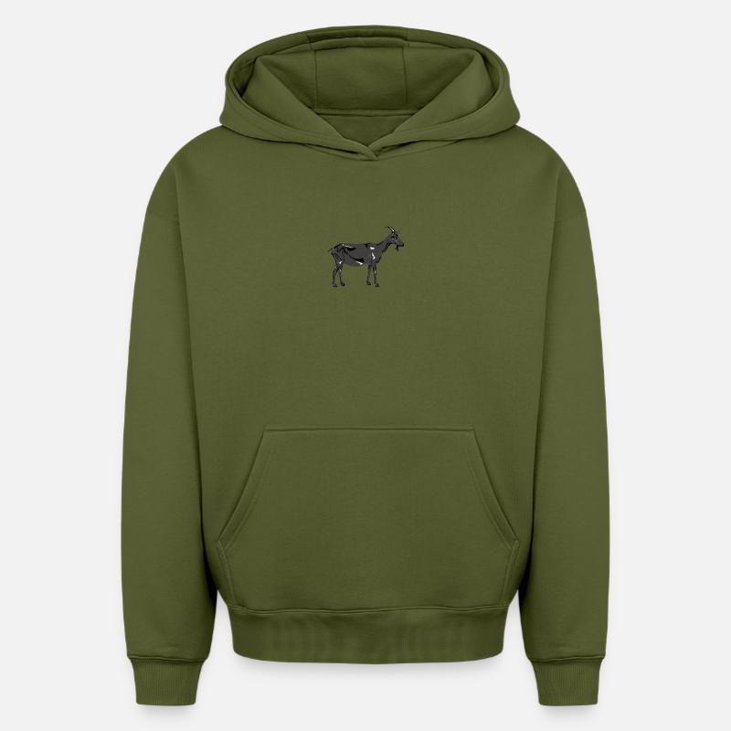Gris Chèvre de la Saint-Patrick - Sweat à capuche unisexe oversize épais SPREAD - kaki