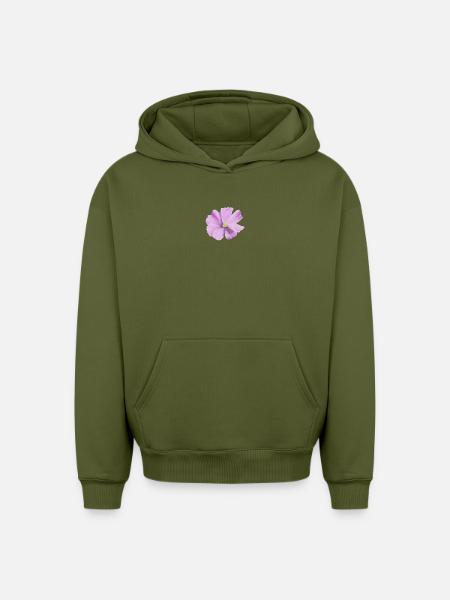 Lilas fleur aquarelle - Sweat à capuche unisexe oversize épais SPREAD - kaki