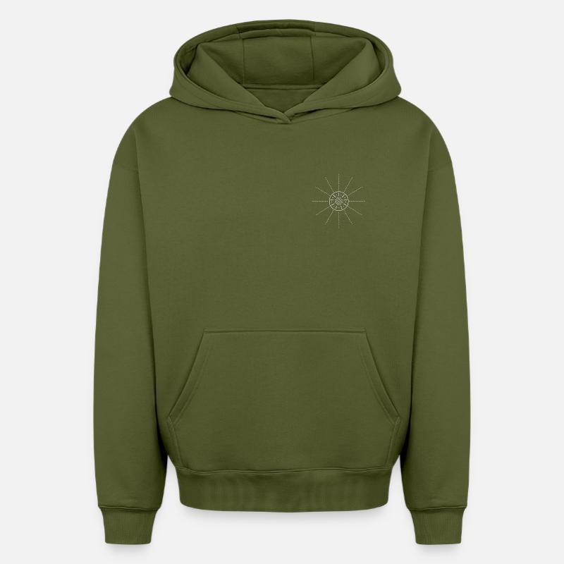 Soleil - Sweat à capuche unisexe oversize épais SPREAD - kaki