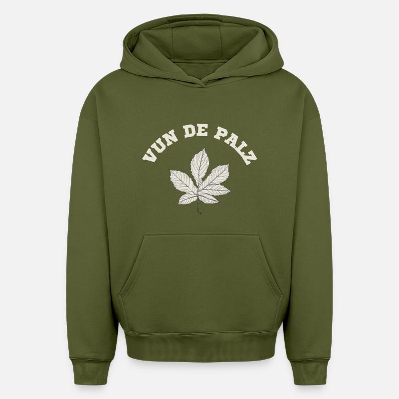 Keschde - Sweat à capuche unisexe oversize épais SPREAD - kaki
