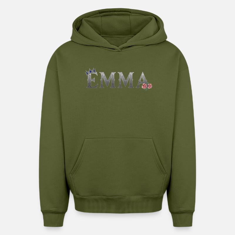 Emma Royale Rose - Sweat à capuche unisexe oversize épais SPREAD - kaki
