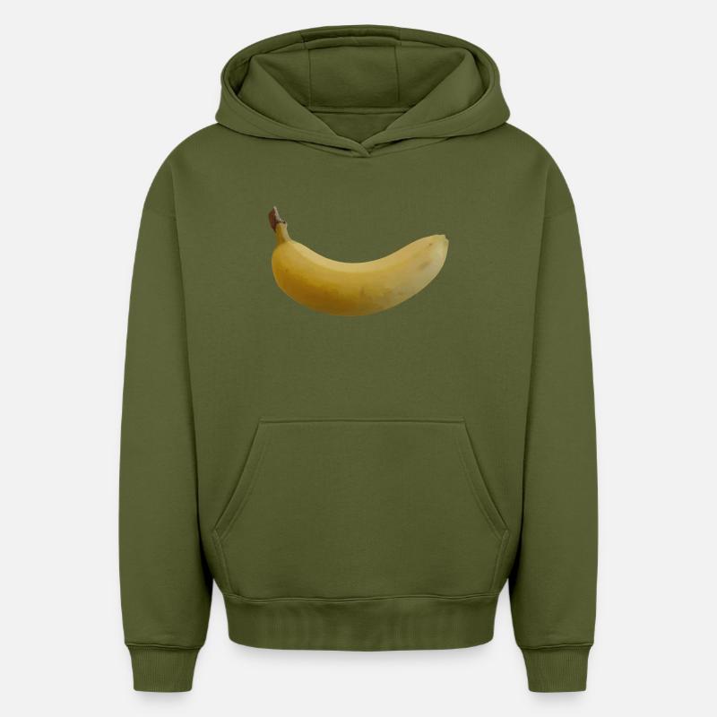 Banane - Sweat à capuche unisexe oversize épais SPREAD - kaki