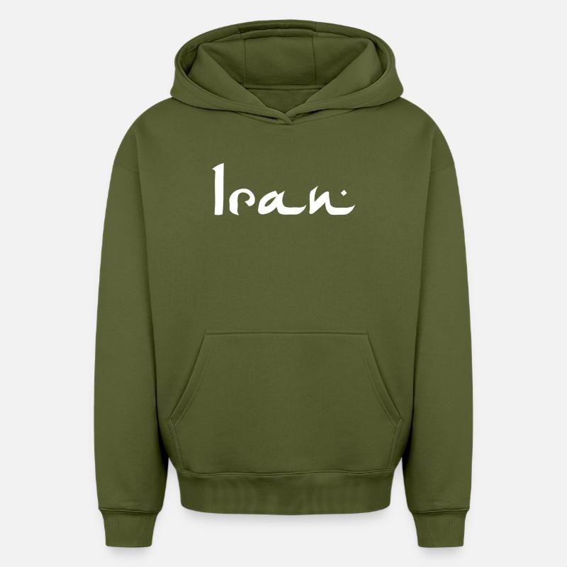 Iran - Sweat à capuche unisexe oversize épais SPREAD - kaki