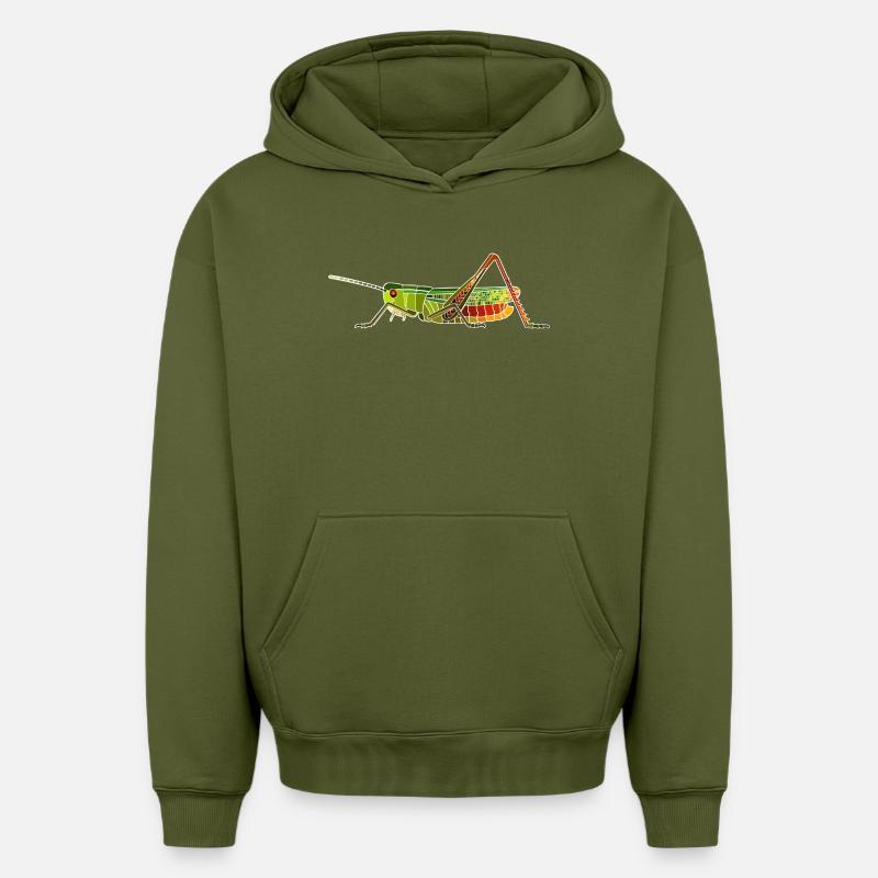 Criquet des landes - Sweat à capuche unisexe oversize épais SPREAD - kaki