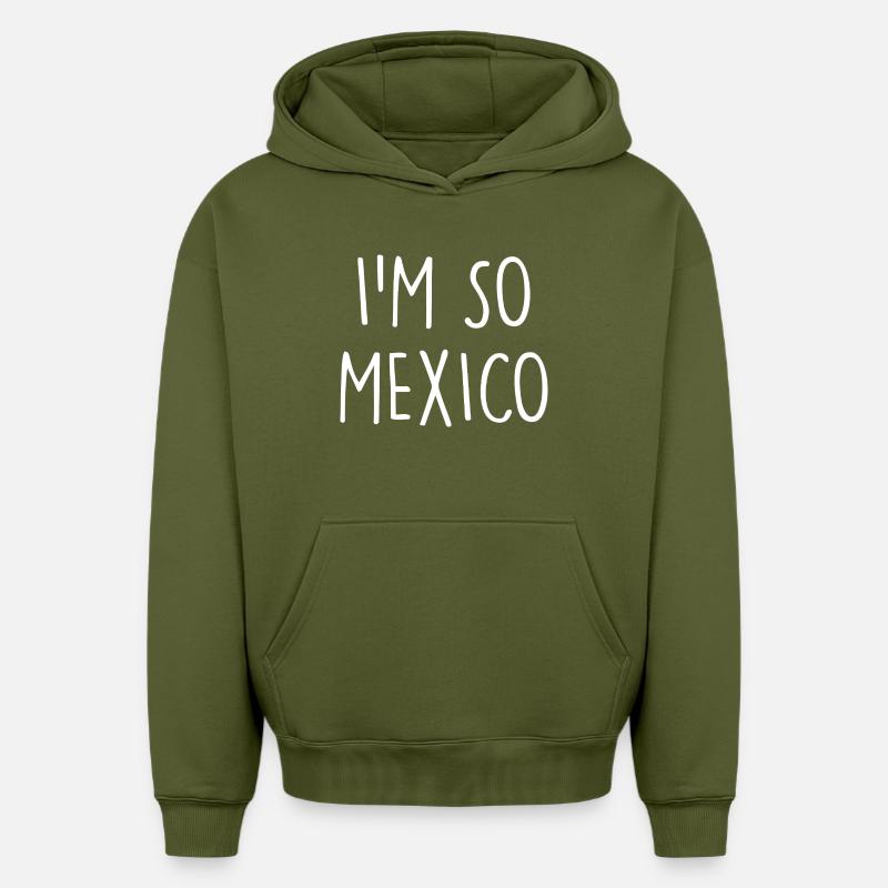 Mexiko mexicain - Sweat à capuche unisexe oversize épais SPREAD - kaki