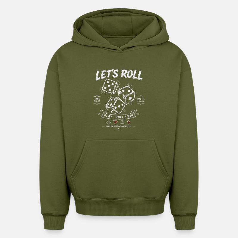 Let's Roll Dice – Spieleabend Geschenkidee - Oversized Heavyweight Unisex Hoodie - Khaki