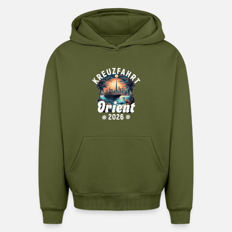 Croisière Orient 2026 - Sweat à capuche unisexe oversize épais SPREAD - kaki