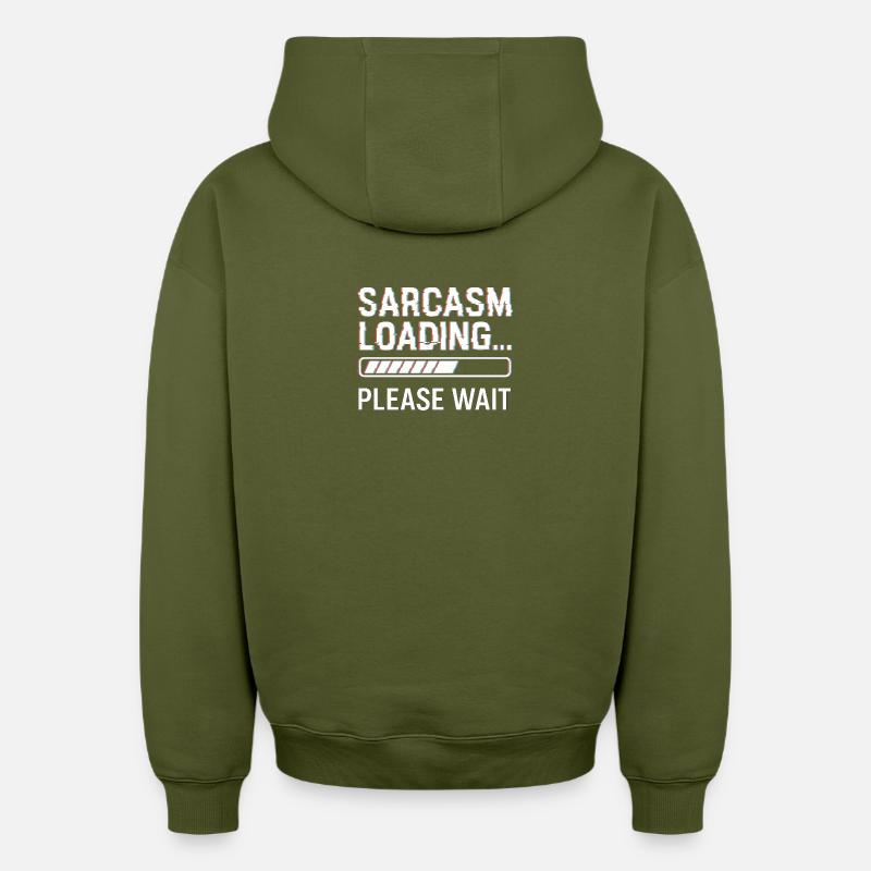 Sarcasme - Sweat à capuche unisexe oversize épais SPREAD - kaki