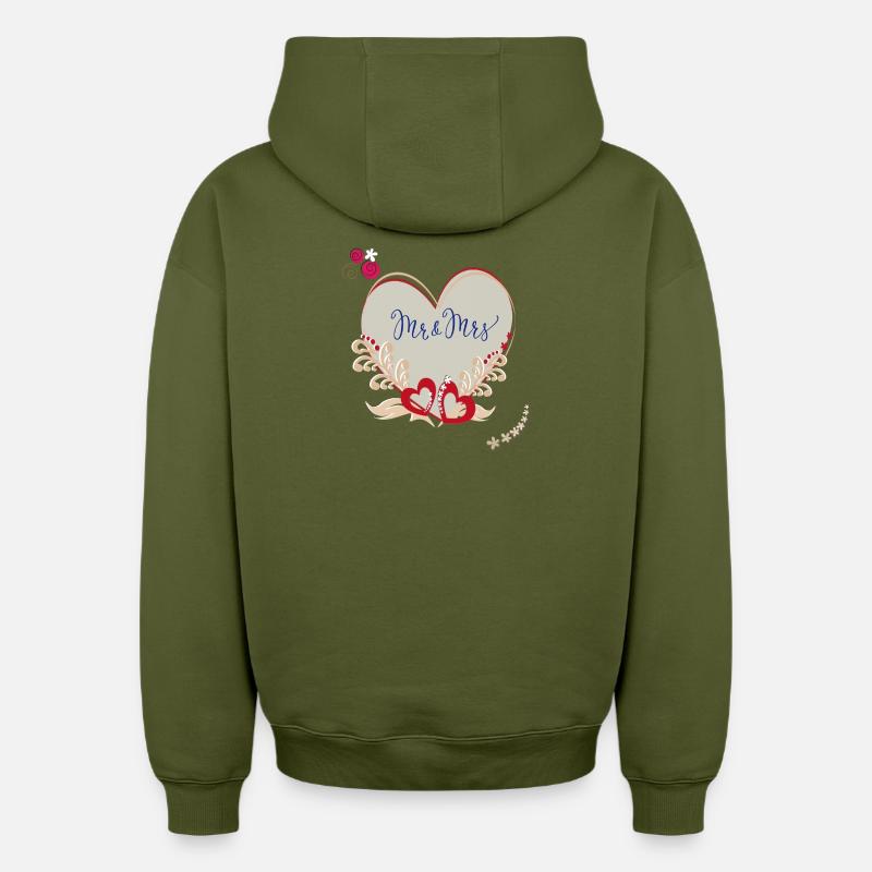 Mariage Marié - Sweat à capuche unisexe oversize épais SPREAD - kaki