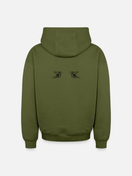Design 14 (Flügelset, weit) - Oversized Heavyweight Unisex Hoodie - Khaki