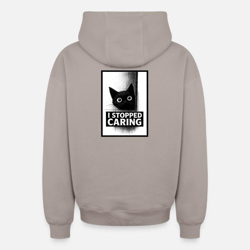 Arrêté de s’intéresser à Chat - Sweat à capuche unisexe zippé oversize épais SPREAD - taupe