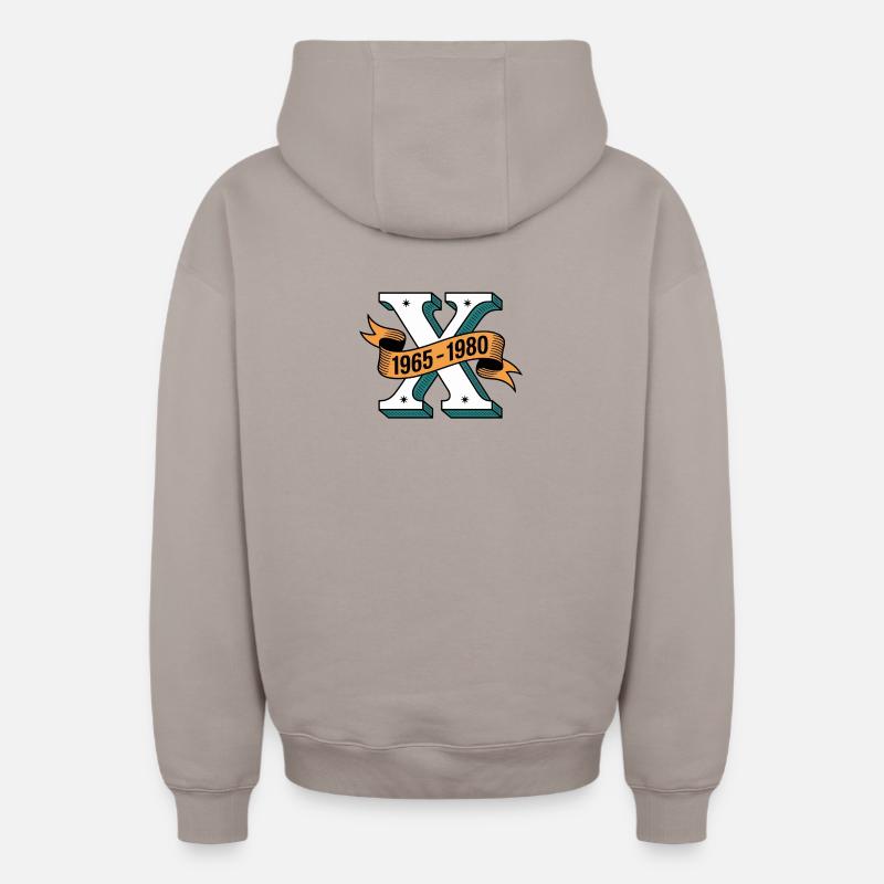 Génération X 1965-1980 - Sweat à capuche unisexe zippé oversize épais SPREAD - taupe