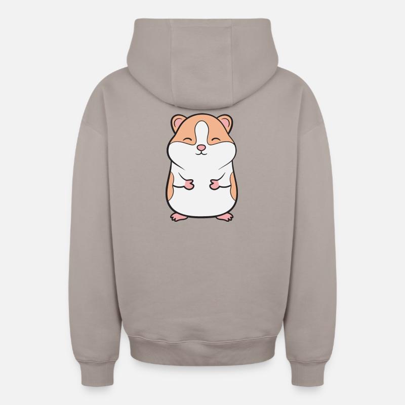 Hamster - Sweat à capuche unisexe zippé oversize épais SPREAD - taupe