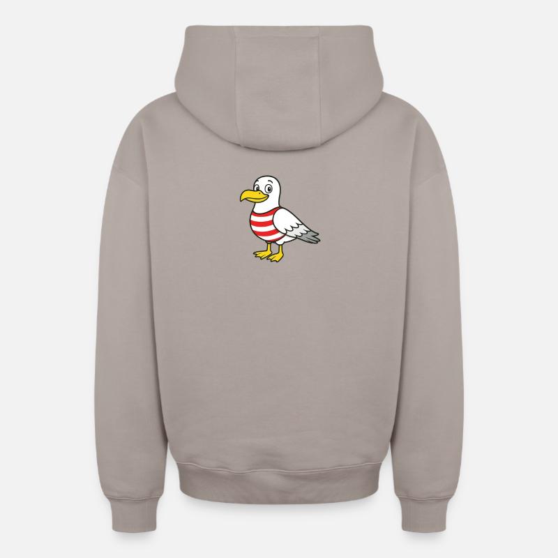 Mouette - Sweat à capuche unisexe zippé oversize épais SPREAD - taupe