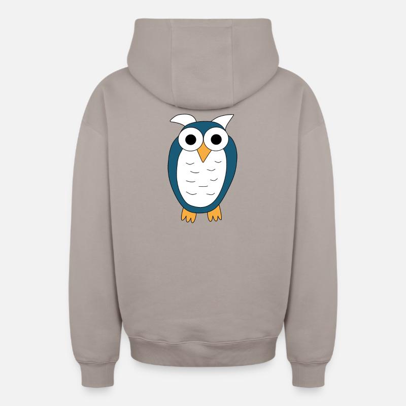 Eule blaue Eule - Oversized Heavyweight Unisex Zip Hoodie - Taupe