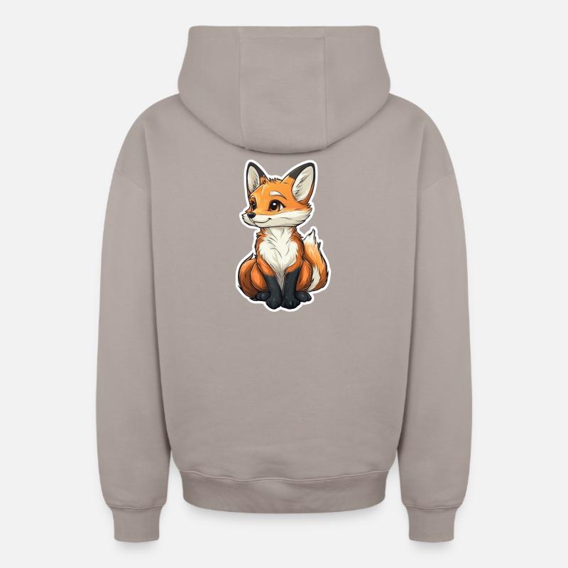 Renard - Sweat à capuche unisexe zippé oversize épais SPREAD - taupe