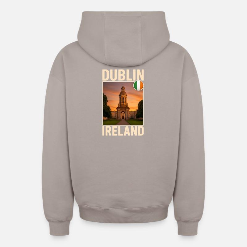 Dublin - Sweat à capuche unisexe zippé oversize épais SPREAD - taupe