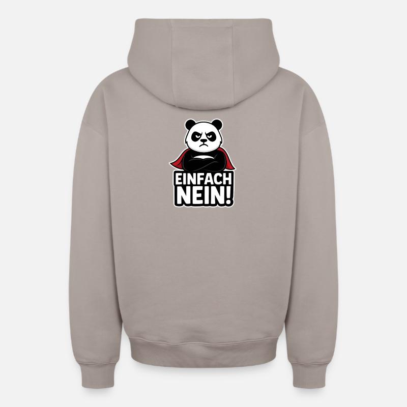 Panda Superheld: Einfach Nein - Oversized Heavyweight Unisex Zip Hoodie - Taupe