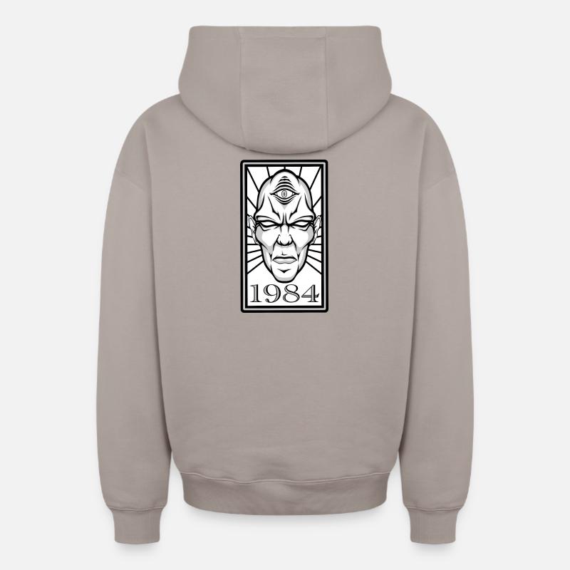 1984 - Sweat à capuche unisexe zippé oversize épais SPREAD - taupe