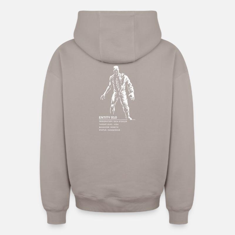 Backrooms Entité 010 blanche - Sweat à capuche unisexe zippé oversize épais SPREAD - taupe