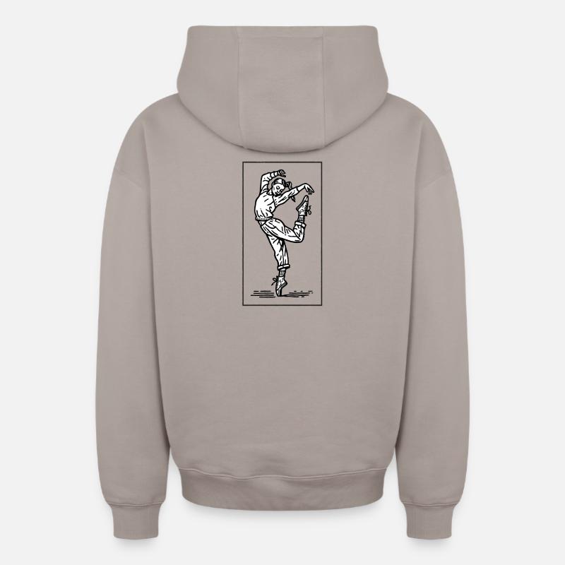 Danseuse #15 - Sweat à capuche unisexe zippé oversize épais SPREAD - taupe