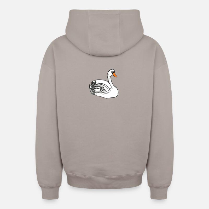 swan - Sweat à capuche unisexe zippé oversize épais SPREAD - taupe