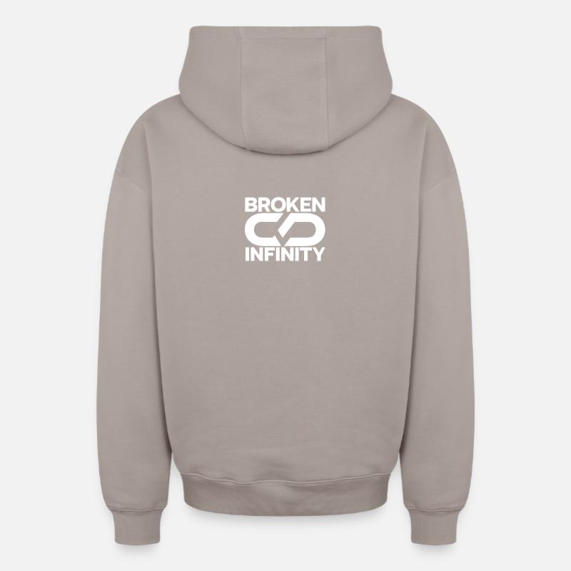 broken_infinity_white - Sweat à capuche unisexe zippé oversize épais SPREAD - taupe
